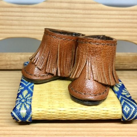 森き　ぬい用ショートフリンジウエスタンブーツ　　　miniature boots.