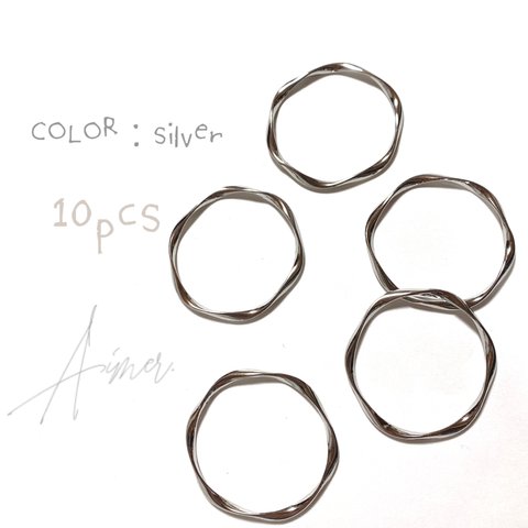 【10個】silver HOOP charm 42mm【silver】