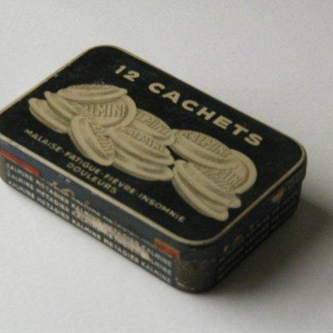 ブリキ缶 アンティーク　12 CACHETS KALMINE　1930's　フランス