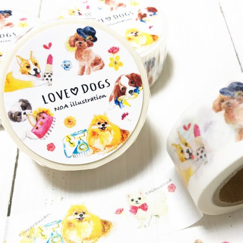 「Love ♡ Dogs」マスキングテープ