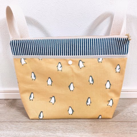 🐧抱っこ紐ポーチ　便利バック エルゴ　デコレクションズ　ハンドメイド　ペンギン　外出