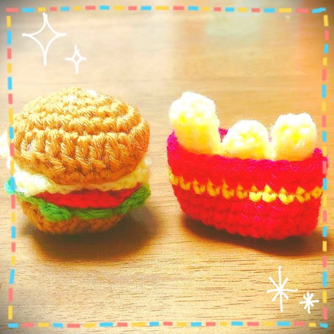 ♡送料無料♡ハンバーガーの編みぐるみセット