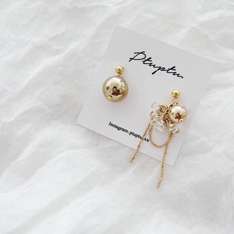 『pierce＆earring』gold＊ptuボール2