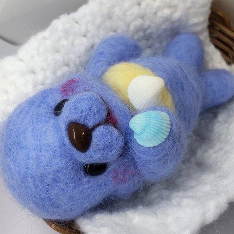 SOLD OUT☆mofuwako_bo らっゴマちゃん らっこ ゴマチャン アザラシ 羊毛フェルト 海 ぬいぐるみ 人形