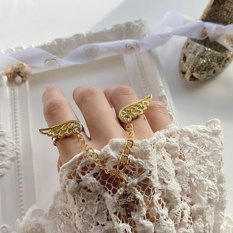  ｡.ʚWING RINGɞ .｡gold