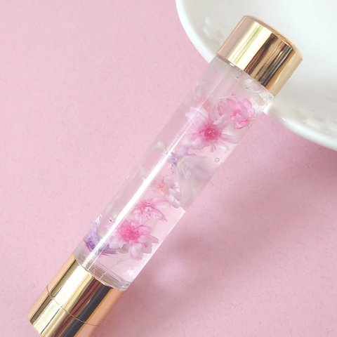 本物の桜【再販】名入れ可　ハーバリウム印鑑　　シャチハタ　母の日　手元から春を感じる🌸桜ロール　桜　さくら　印鑑　はんこ　スタンプ　ピンク　ギフト　花　実用的