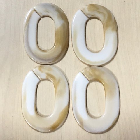 BEIGE MARBLE OVAL BIG CHAIN PARTS