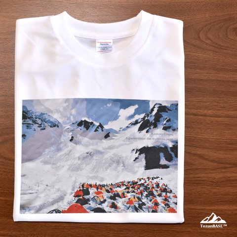 涸沢カール 冬 雪山 Tシャツ ホワイト ドライ 吸水速乾 山 登山