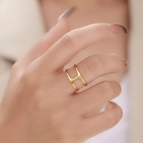 《ステンレス製》 gold ring【R-309】