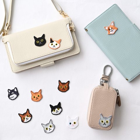 刺繍 ワッペン 単品 【 猫 犬 その他 】 シール＆アイロン両用 アニマル ペット 2匹目 A258I