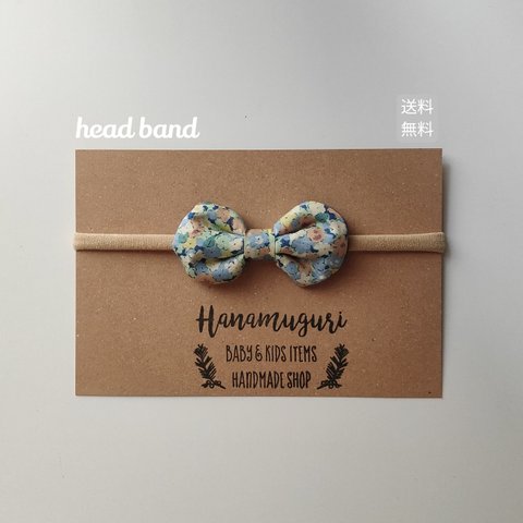 baby headband　✴︎Garden Blue　ヘアバンド　新生児・ベビー・キッズ用