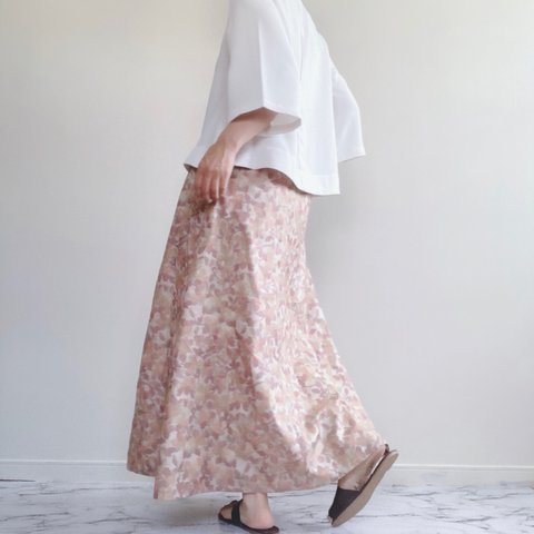 着物リメイク　紬　夏が待ち遠しい　サラサラ　スカート　