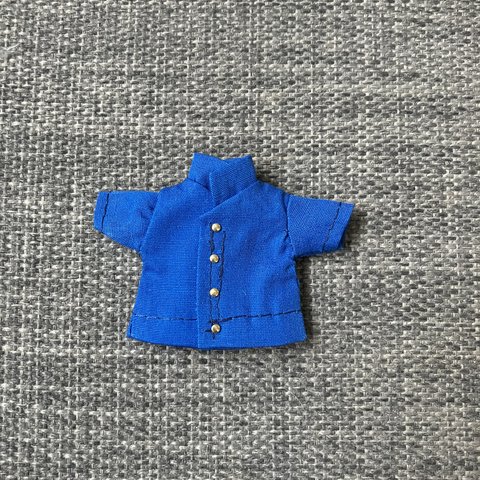 オビツ11 半袖シャツ　スタンドカラー　blue