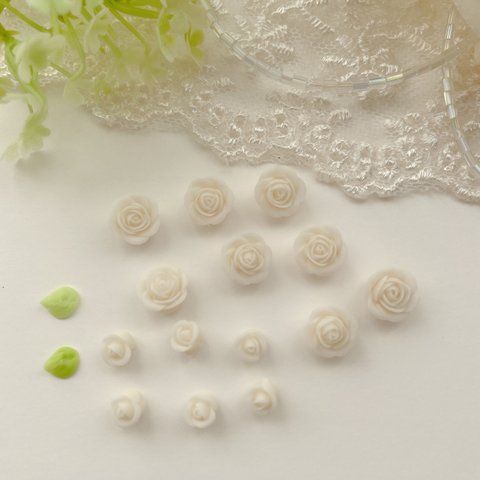 ハンドメイド パーツ    材料  薔薇  8 ホワイト