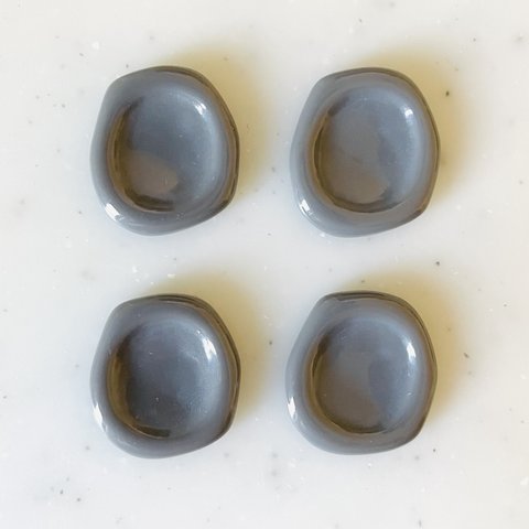 Grey Distorted Oval Cabochons