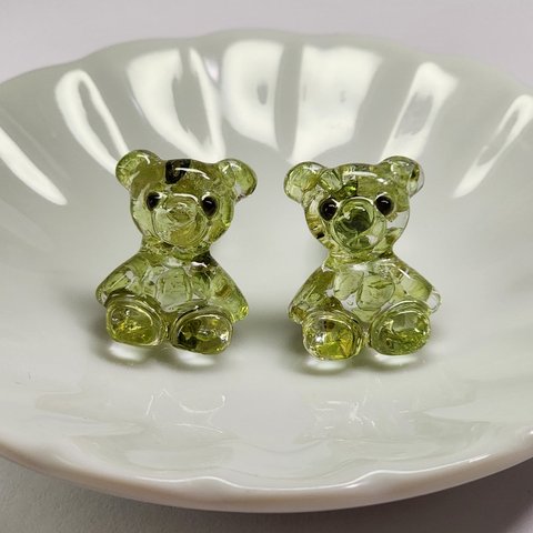 Gemstone bear ～ペリドット～ クリップ式イヤリング