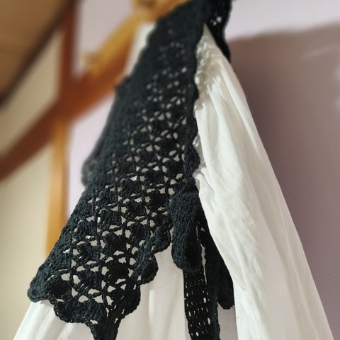 wakuwaku様   専用商品❀春夏糸❀ かぎ針編み  サイドオープンベスト  ブラック