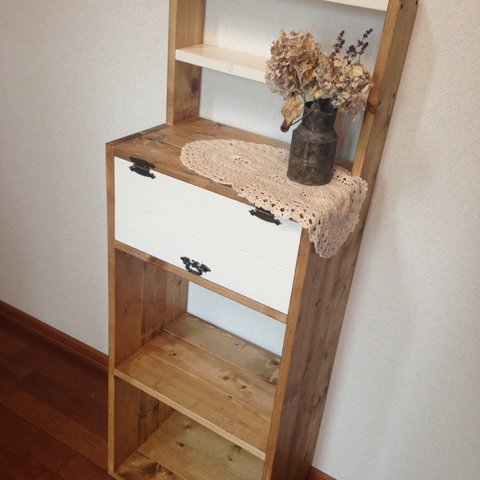 display　shelf　cabinet　ｈ120　上段飾り棚付きキャビネット