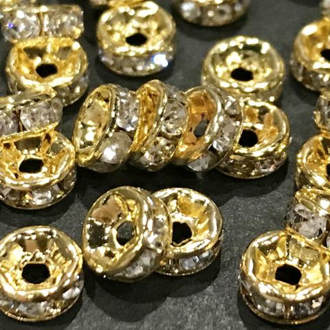 平型ロンデル 6mm ゴールド 50個入り 【A181】