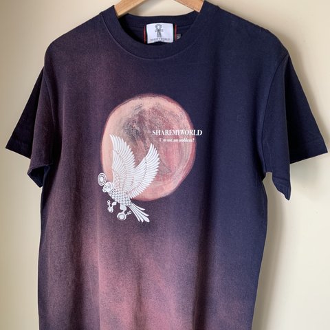 SHAREMYWORLD シェアマイワールド organic cotton Tee navy gradation オーガニックコットン 半袖 Tシャツ【ネイビー グラデーションM】