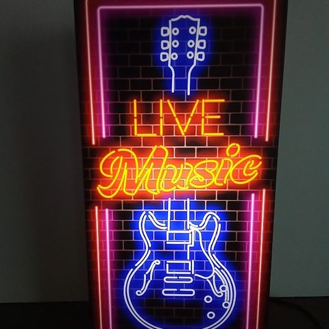 ギター ライブ ミュージック ロック 楽器店 ライブハウス カフェ BAR 音楽 サイン 看板 置物 雑貨 LEDライトBOX