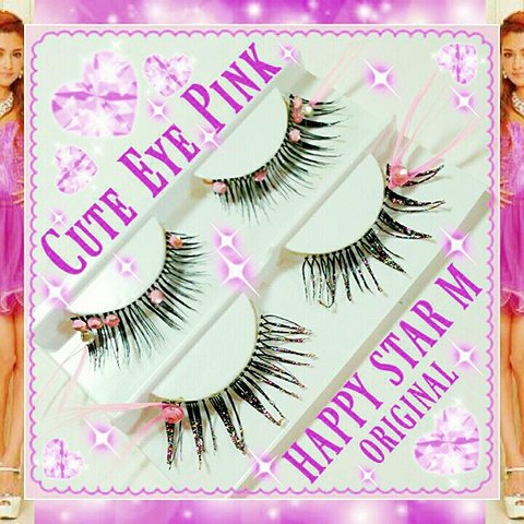 ●売切●💗★Cute Eye Pink★Decoまつげ 2個★配送無料