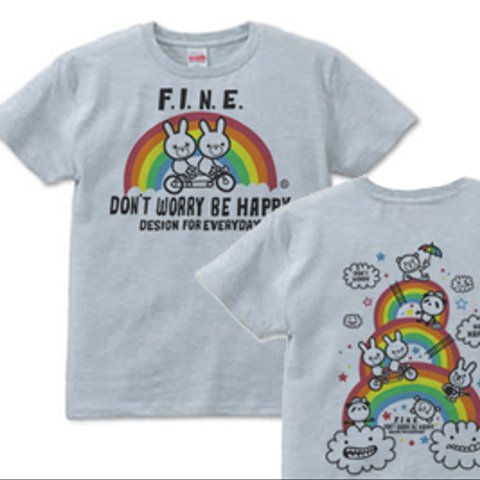 【再販】虹&アニマルズ～Don't Worry Be Happy!～　S～XL　　Tシャツ【受注生産品】