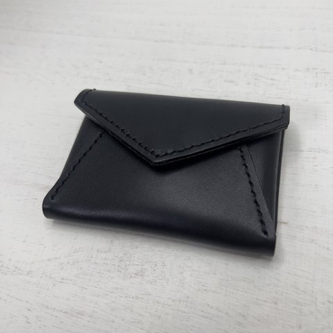 ミニサイフ「ambula」フラグメントケース コンビニサイフ 散歩用財布 カードケース コインケース  手のひらサイズ 本革 ブラック