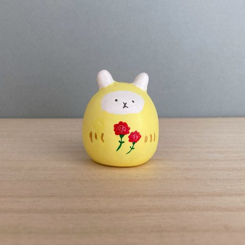 花とうさぎのだるま【母の日ギフトにカーネーション雑貨のプレゼントを♡】