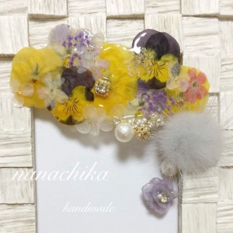 冬の押し花バレッタ♡