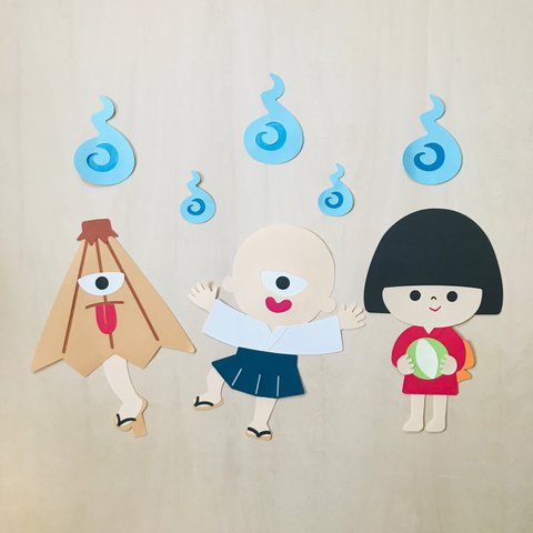 【壁面装飾】おばけ3人組／ 夏　妖怪　お化け　7月　8月