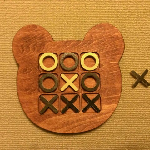 木製クマ型マルバツ（○×）ゲーム☆チェリー