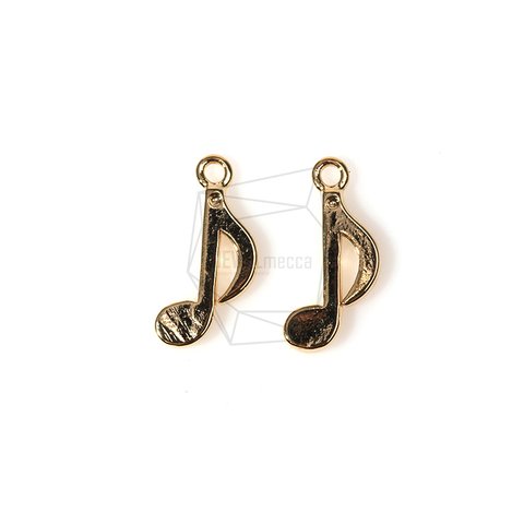 PDT-618-G【4個入り】ミュージックノートチャーム,Music Note Charm/6mm x 14mm