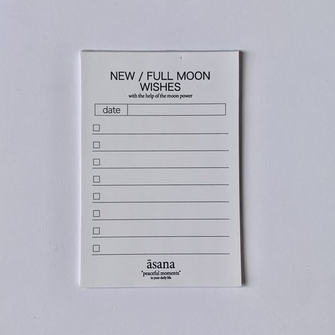 [受注制作] 新月・満月のお願いごとリスト 25枚綴り / NEW MOON ・ FULL MOON WISHES