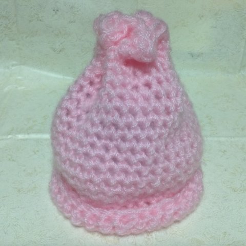 ピンクの毛糸帽子*赤ちゃん用