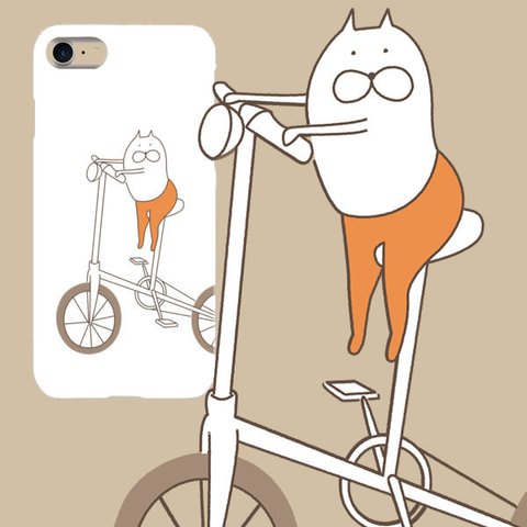 ねこタイツと自転車スマホケース　iPhone/Android対応