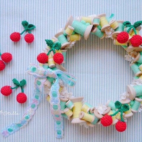 Wreath ***bobbin Lime Lemon＋Cherry