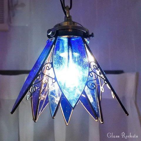 青い星のランプ ステンドグラス ペンダント 照明 ライト 