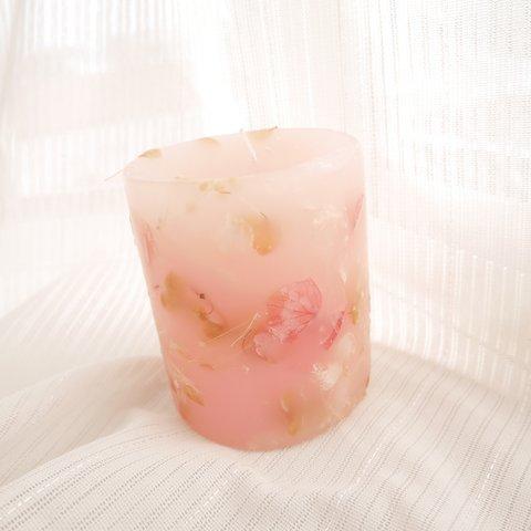 botanical candle -pretty pink