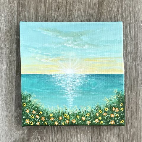 アクリル画《原画》✴︎ 煌めくエメラルドの海✴︎