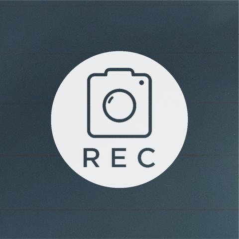 【車用】REC ステッカー TYPE C（ミニマル） │ ドライブレコーダー録画ステッカー 