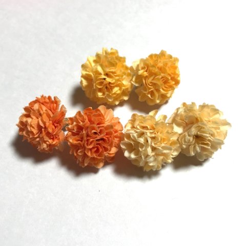 ミニミニピンポンマム  オレンジ系3色合計6個   造花