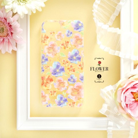 【 Brilliant Flower】スマホケース 水彩 フラワー iPhone Galaxy Xperia