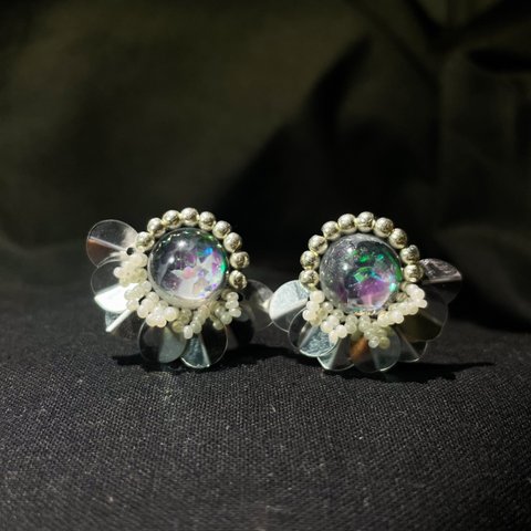 flower・silverピアス