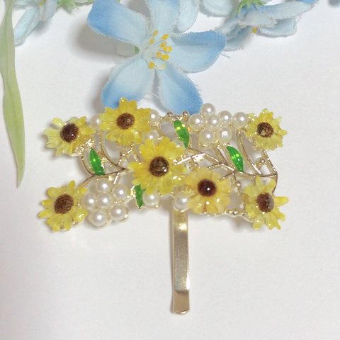 【再販】夏の花ひまわり🌻🌻お花畑ポニーフック  