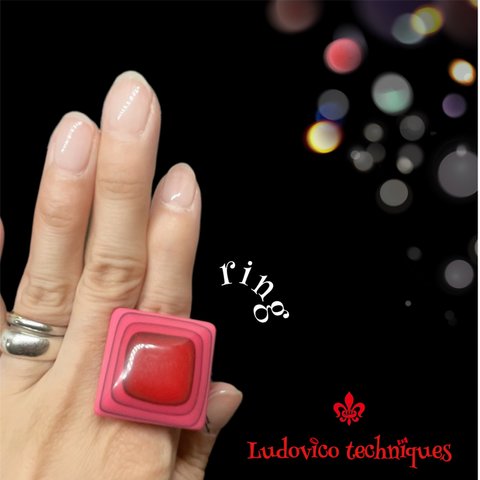 レトロ レッド  指輪　ルドヴィコ指輪