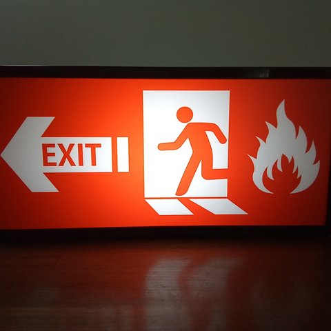 アメリカン 非常口 FIRE EXIT サイン 看板 置物 雑貨 LED2wayライトBOX