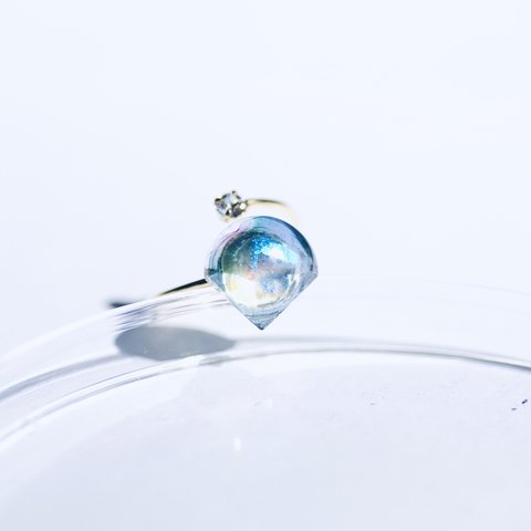 mermaid glass ring (spiral) #13