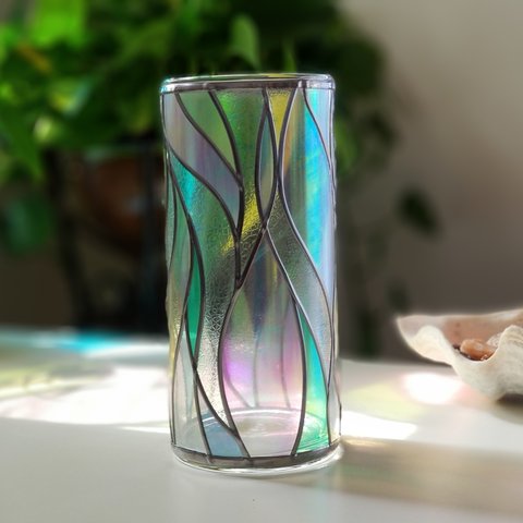 ガラスラウンド型花瓶『光のシャワー２』