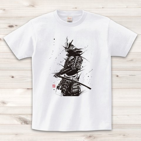 【Tシャツ】黒武者/白
